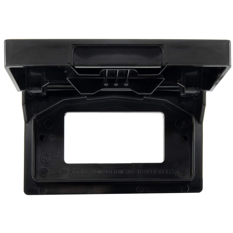 RecPro RV Exterior Power Outlet Cover Plate | For GFI/GFCI Receptacles | Weatherproof Seal (Black) Black