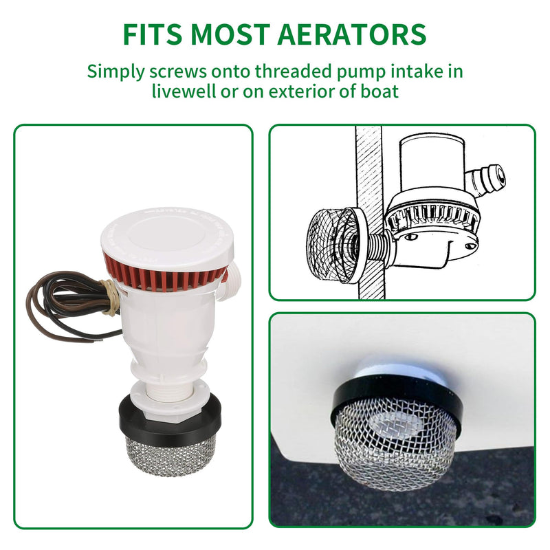 4 Pack Stainless Steel Mesh Strainer, 3/4"-14 Aerator Screen, Compatible with Livewell Pump, Industrial Plumbing Inline, Garden Washers, and Baitwell, Enhancing Filtering and Aeration 4