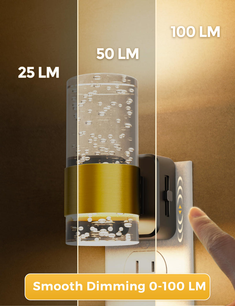 Night Lights Plug into Wall, Soft Light LED Night Light with Adjustable Brightness, Plug in Night Light with Auto Light Sensor, Wall Sconce-Style Design Night Light for Bathroom,Hallway, 2 Pack Soft White