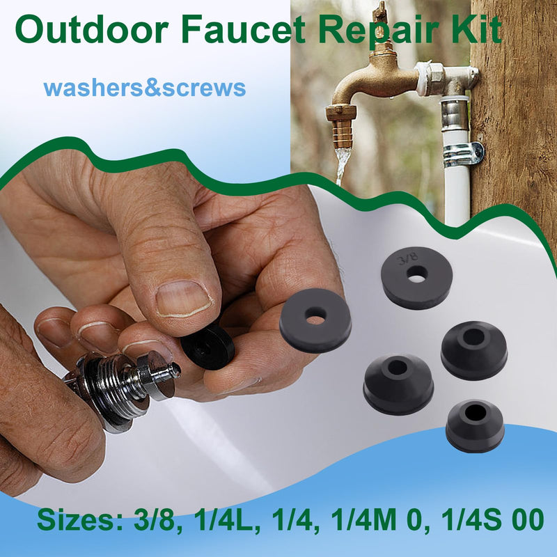 37 Sizes 1075Pcs Universal Rubber Washers Assortment Kit Faucet washers & O-Rings & Plumbing gaskets for Faucets, Hoses, Spigots and Other Home Plumbing Seal Repair with Pick Hook