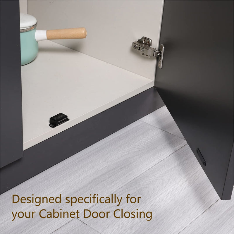 Mousike Cabinet Magnets Magnetic Door Catch Stainless Steel Door Magnet for Kitchen Bathroom Cupboard Wardrobe Closet Closures Cabinet Door Drawer Latch 20 lbs (Black 8Pack) Black-8Pack