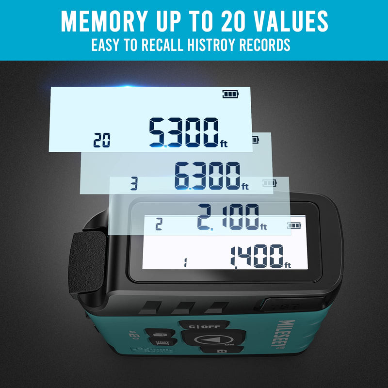 MiLESEEY DT20 Laser Tape Measure 3-in-1, 130FT Laser Distance Meter, 16FT Digital Tape Measure, Regular Tape Measure, Area Volume Measuring Pythagorean Mode, Waterproof and Rechargeable Non App