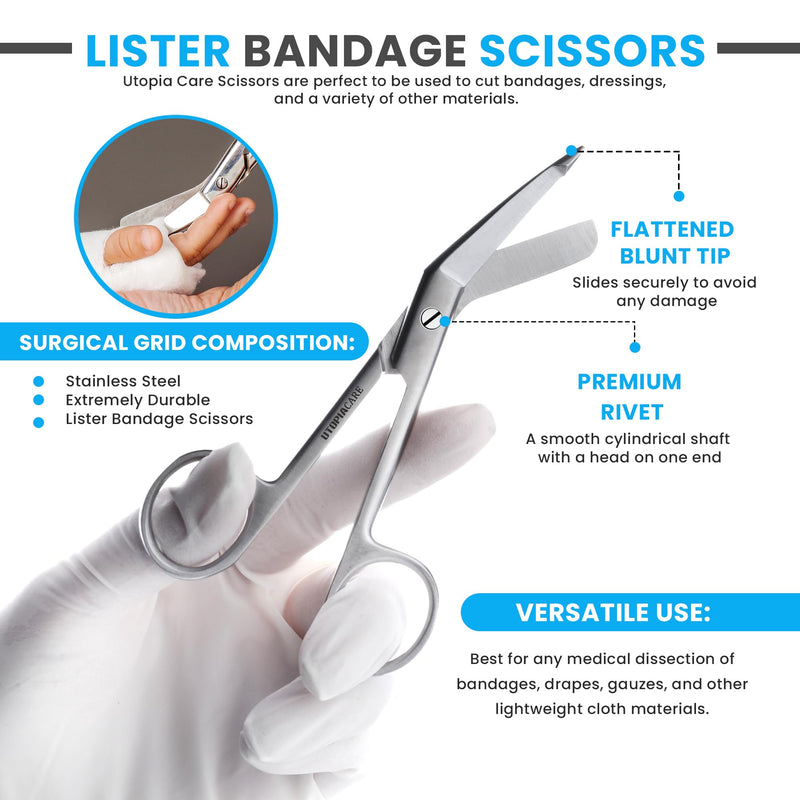 Utopia Care Medical Scissors - EMT and Trauma Shears - 5.5 Inch Nursing and Surgical Scissors - Stainless Steel Bandage Scissors for Nurses (Silver) 5.5 Inches Silver 1