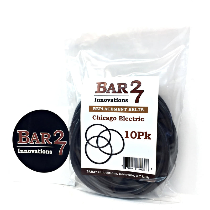 Bar27 Brand 10 Pack Replacement Drive Belts for Chicago Electric Central Machinery ABN Viyuki Rock Tumblers