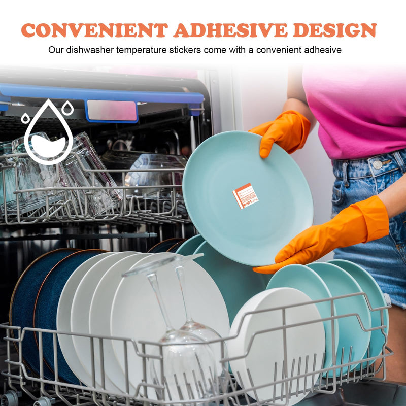 24 Count Dishwasher Temperature Test Strips 160°f Heat Test Labels for Commercial Home Dishwashers Waterproof Adhesive Stickers