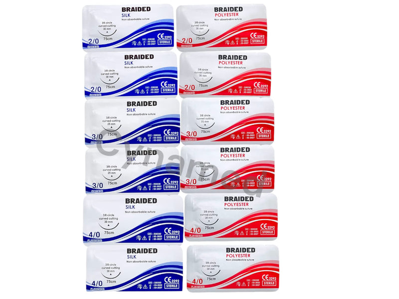 Premium Practice Sutures |Sutures Thread with Needle (24 Mixed 2/0,3/0,4/0) | for Nursing & Veterinary Students Suture Training | Suture Kit Companion | Demonstration & Student Use Only