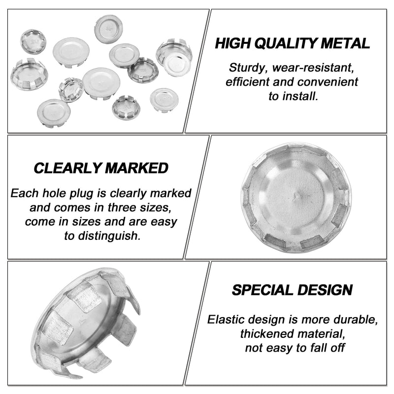 12 Pcs Knockout Seal Electrical Box Knockout Plugs Round Steel Removable Seal Various Sizes for Closure Unused Box Outlets, Compatible with Size of The Conduit Pipe(1/2 Inch) 1/2 Inch