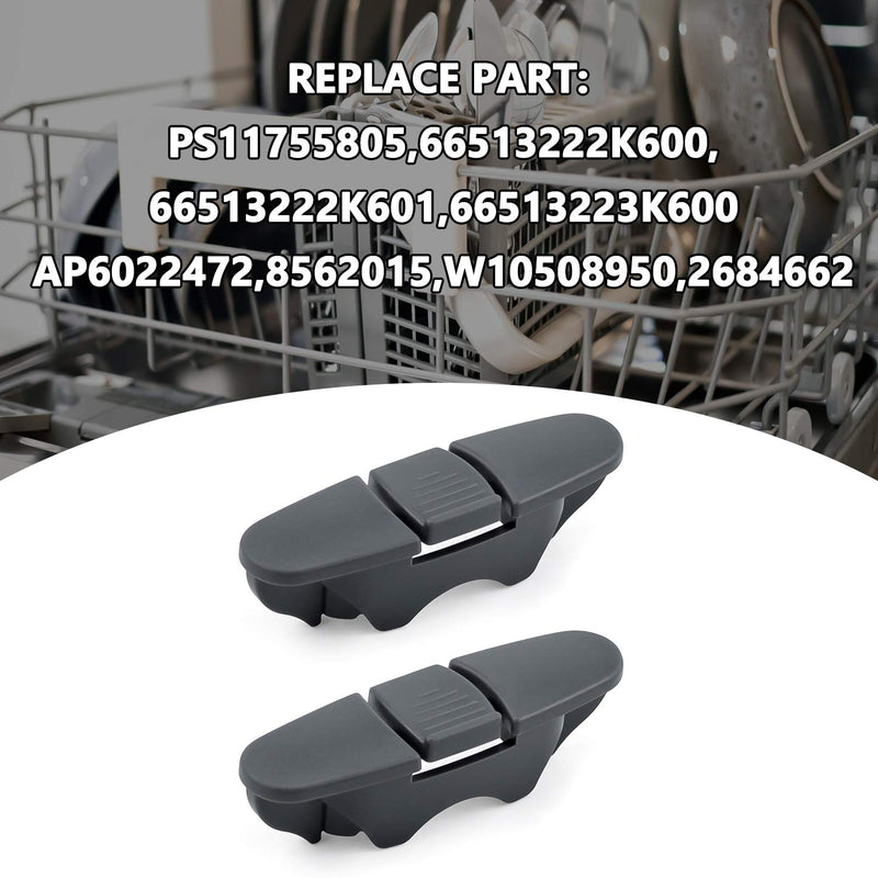 W10508950 Dishwasher Upper Dishrack Slide Rail Stop Clip By Cenipar Replacement for Whirl-pool Ken-more Dishwasher Replaces W10508950 8562015 PS11755805 WPW10508950VP 2684662(2 Packs)