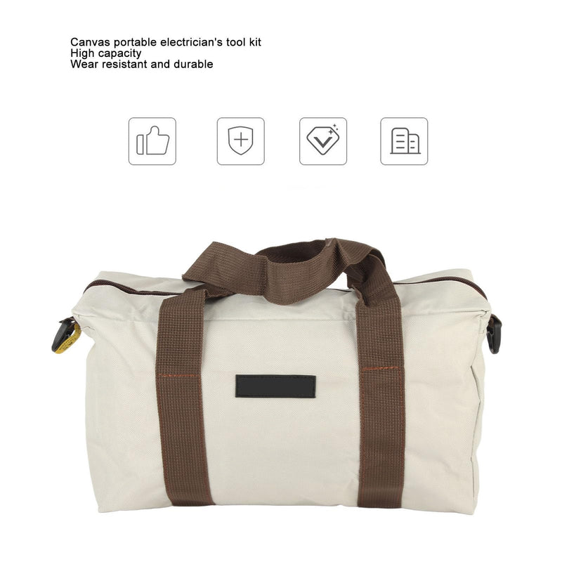 20 Inch Wide Mouth Tool Bag Large Capacity Portable Organizer for Electricians Plumbers Mechanics and Hardware 20in