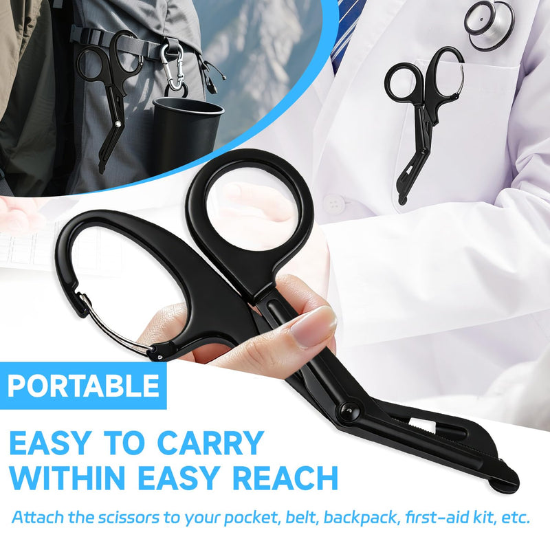 2PCS Medical Scissors,5.8 Inch EMT Trauma Shears,Bandage Scissors with Carabiner,Stainless Steel Nurse Scissors with Non-Stick Blades & Surgical Grade Shears for Nurses Doctors (5.8 Inch (15cm)) 5.8 Inch (15cm)