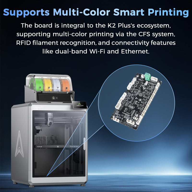 Creality Official K2 Plus Lower Computer Mainboard, Original K2 Plus Motherboard, CR4FN200338C15_32 Silent Mainboard, GD32F303RET6 Control Board Mainboard for Creality K2 Plus 3D Printer