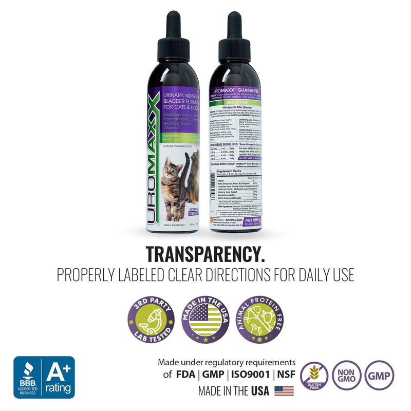 UroMAXX Urinary Tract, Kidney & Bladder Formula for Cats and Dogs, 6 oz Bottle 1 Bottle - PawsPlanet Australia