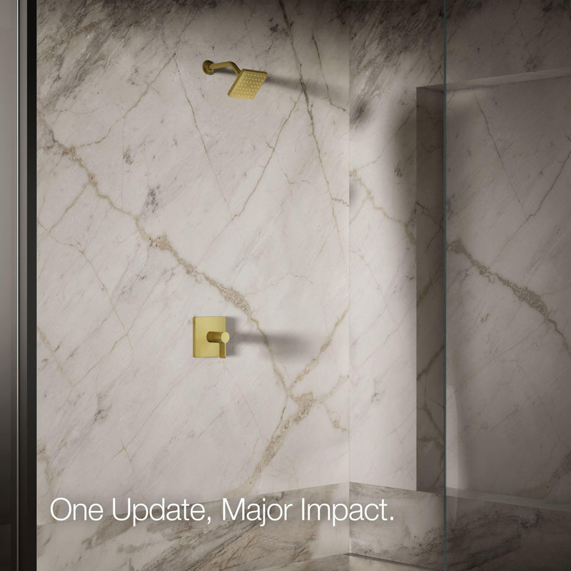 Kohler 24805-JJ-2MB Parallel® Single-function showerhead, 1.25 gpm, Vibrant Brushed Moderne Brass Rectangular