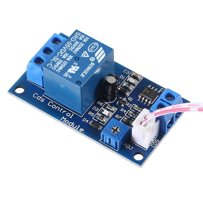 Alinan 6pcs XH-M131 DC 5V 10A Photoresistor Relay Module, Light Control Switch Photoresistor Relay Module Detection Sensor Automatic Light Control Switch with Cable