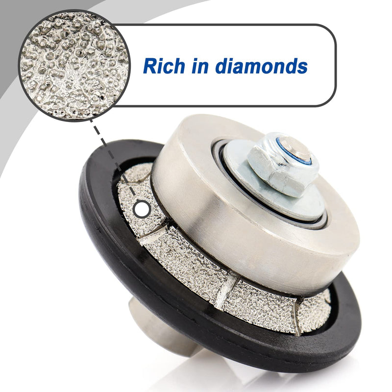 B5 Diamond Router Bits Hand Profile Wheel Profiler Vacuum Brazed for Granite Concrete Marble Edge 5/8-11 Thread (B5) B5