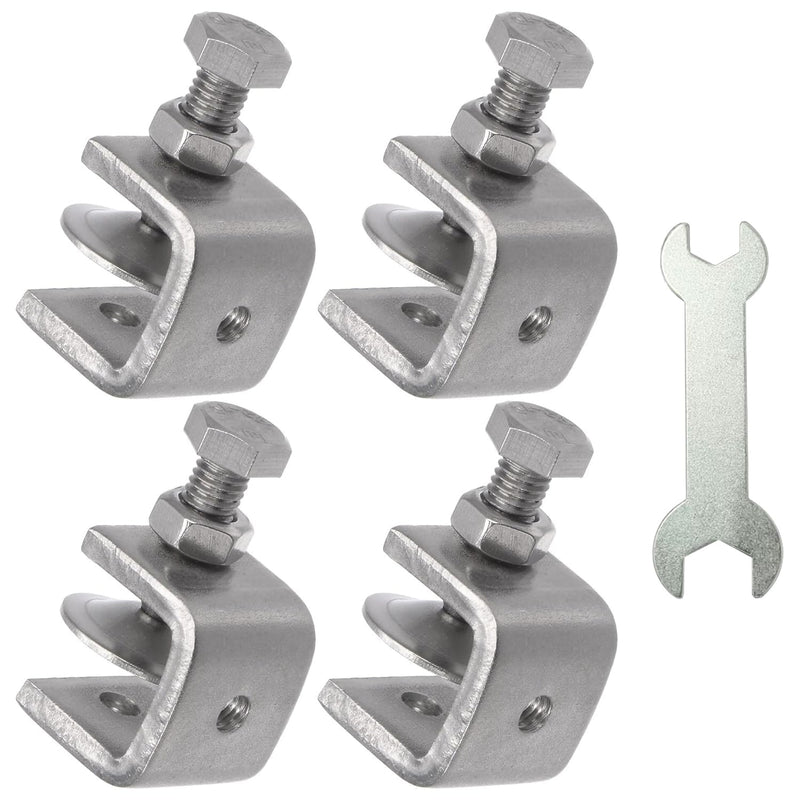 Stainless Steel C Clamps, Mini Tiger Clamp Set for Mounting, Heavy Duty Metal U Clamps, Small Desk G-Clamp with 0.79 Inch Stable Wide Jaw Opening for Metal Working Woodworking Welding Building (4pcs) 0.79 in / 20mm (4 Pcs)