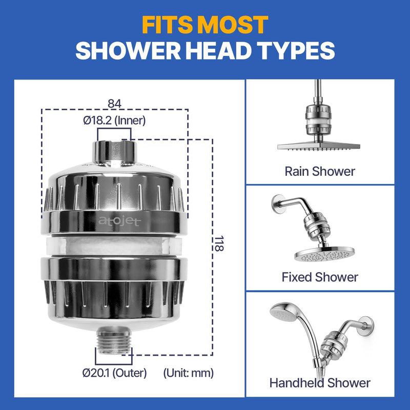 Aqua Detox Shower Filter Influenced by Korea’s Beauty Tradition - Relieves dryness and irritation while improving skin and hair health - BRUSHED NICKEL (JNE600N-SNG-DTX)