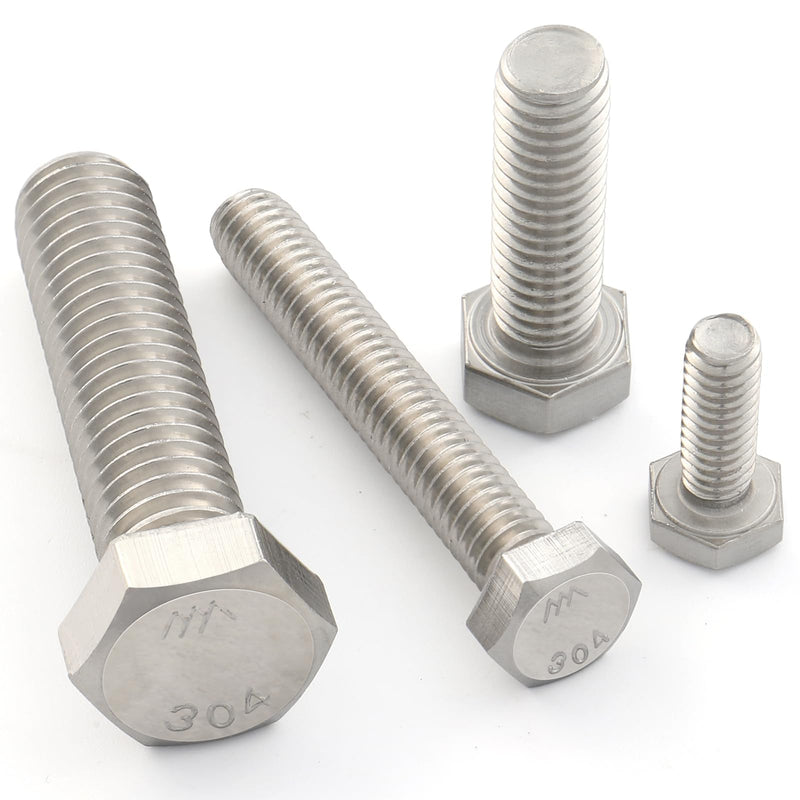 30Pcs 1/4-20 x 1-1/2" Hex Head Screws Bolts,304 Stainless Steel 18-8,Fully Threaded,External Hex Drive,Mounting Chair,Rail,Pump,Wheels,Handles,Antenna Parts,Boat and Plastic Bumpers(VG10206) 1-1/2" 1/4-20"