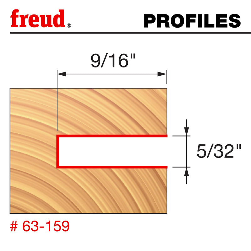 Freud 63-159: 9/16" Depth Slotting Cutter Set with 1/2" shank, 5/32" carbide height