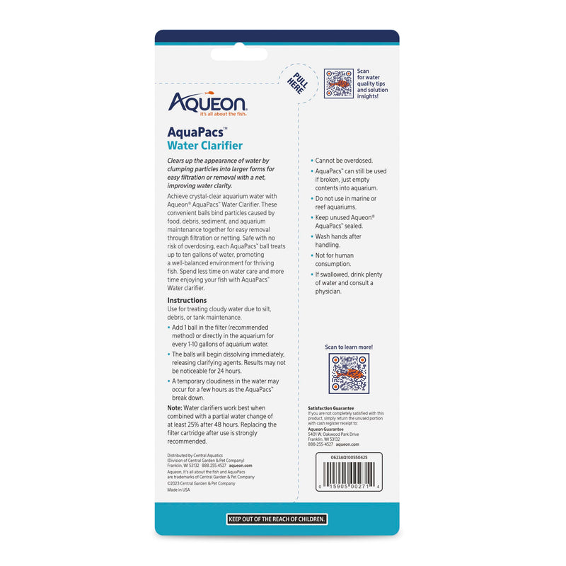Aqueon AquaPacs Water Clarifier 12 Pack, 10 Gallon