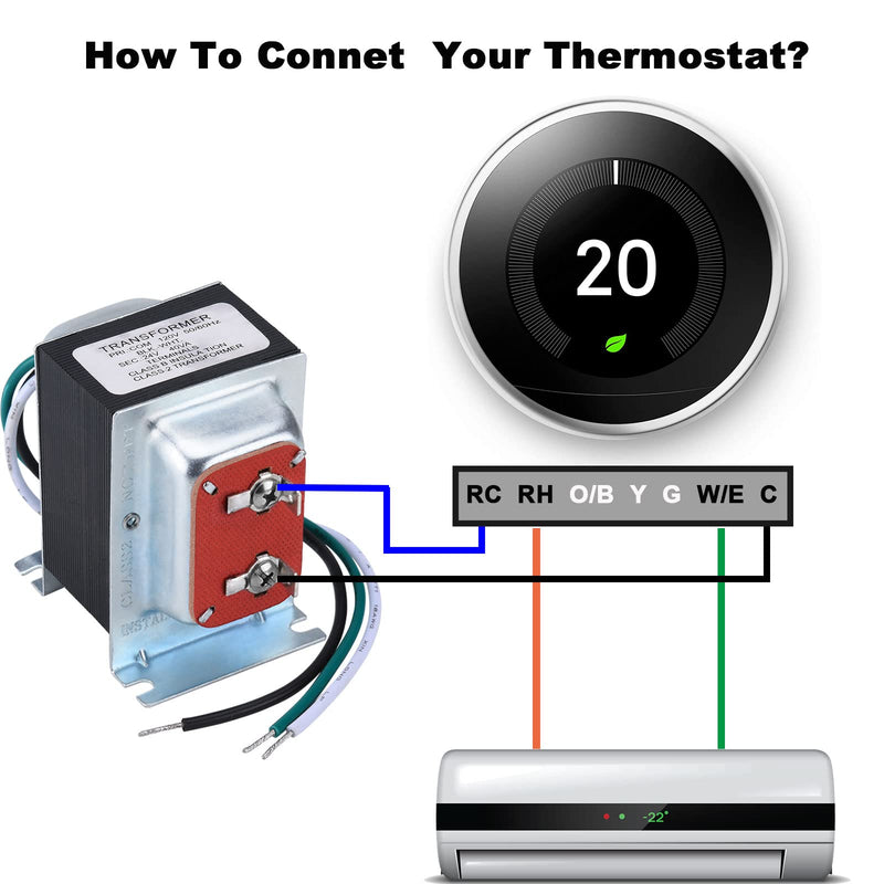 Doorbell Transformer 24V 40VA AC Power Supply Thermostat Power Adapter Hardwired Door Chime Transformer