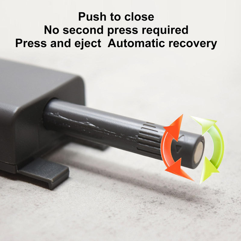 AUNMAS Magnetic Push Latch Automatic Cabinet Door Opener with Adjustable Design Effortless Push to Open Mechanism Secure Magnetic Closure for Drawers Wardrobes Kitchens (Black Gray) Black Gray