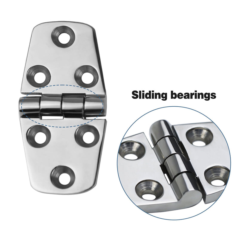 Stainless Steel Hinges Marine Grade 3" x 1.5" Boat Hinges Cast Solid 316 SS Mirror Polished Butt Hinges 76 mm x 38 mm with Screws for Boat, RVS (4 Pack) 4 Pack