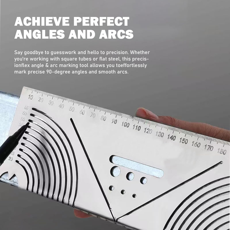 2 Pack Precision Flex Angle & Arc Marking Tool, Angle & Arc Marking Tool, Regla Giratoria Para Cortes MetáLico Para Soldadores, Adjustable Linear Arc Dual-Purpose Scriber, Metal Marking Tool