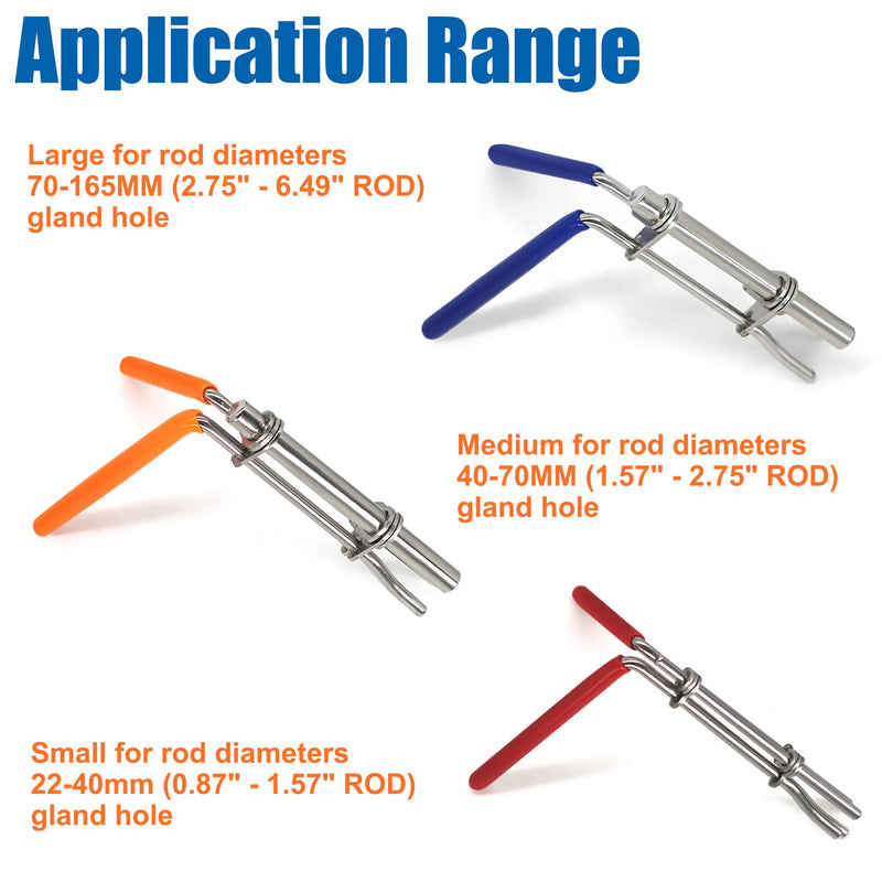 Hydraulic Cylinder Seal Install Tool Set - 3 PCS Hydraulic U-Cup Seal Twistor Installation Tool Kit with S M L blue