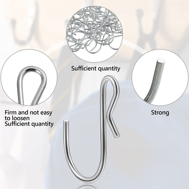 Funrous S Shaped Metal Hooks Clip, S Shaped Hooks Stainless Steel Metal Hangers, Suitable for Indoor and Outdoor, Bathroom, Kitchen Lights, Hanging Hooks for DIY Crafts, Key Chain, Silver (40 Pieces) 40
