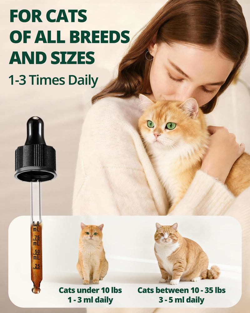 Antibiotics for Cats with L-Lysine & Taurine, Natural Cat Antibiotic Supplement for Immune Support & Allergy Relief, Respiratory Health, Sneezing & Runny Nose, for All Cats, Chicken Flavor, 2 Oz