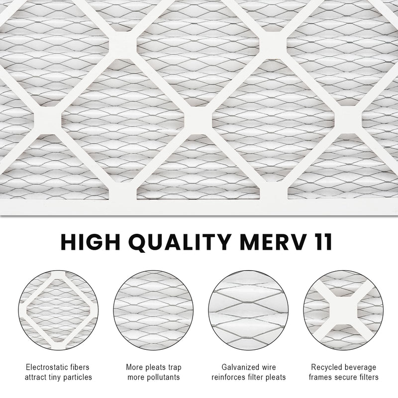 8x8x1 Air Filter MERV 11 (4-Pack), HVAC/Furnace Ac FilterReplacement, Dust Defense-comparable with MPR 1000 & FPR7 (Actual 7.75x7.75x0.75) 4-PACK 8X8X1