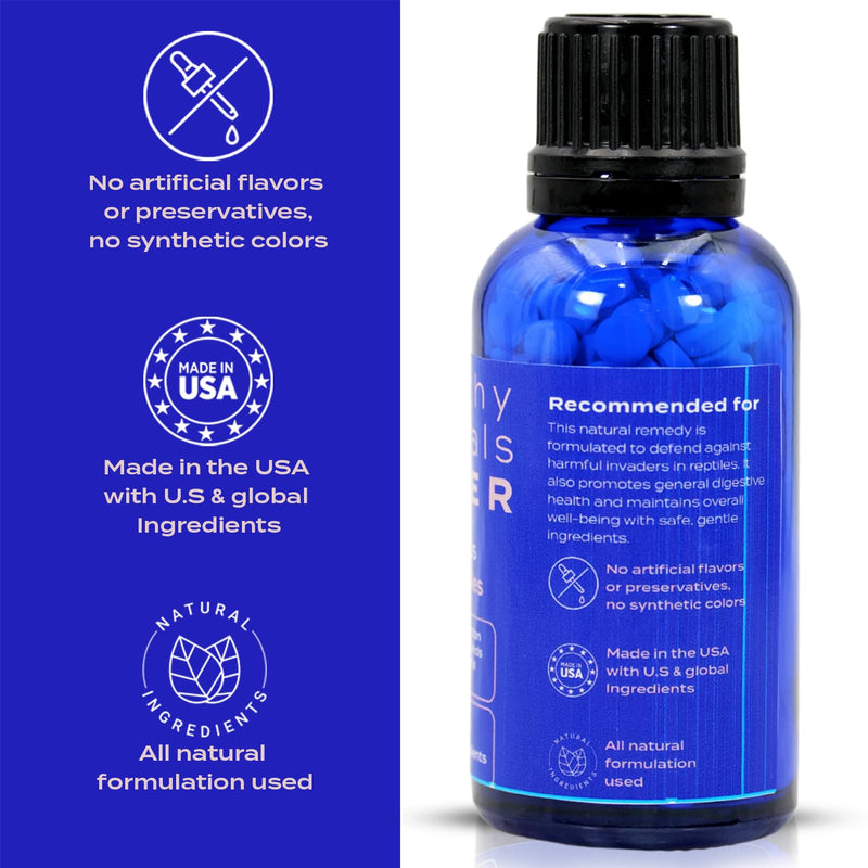 HealthyAnimals4Ever Reptile Protection Formula - Defends Against Internal & External Harmful Invaders, Supports Digestive Health & Vitality - Safe & Gentle Care - 300 Count - PawsPlanet Australia