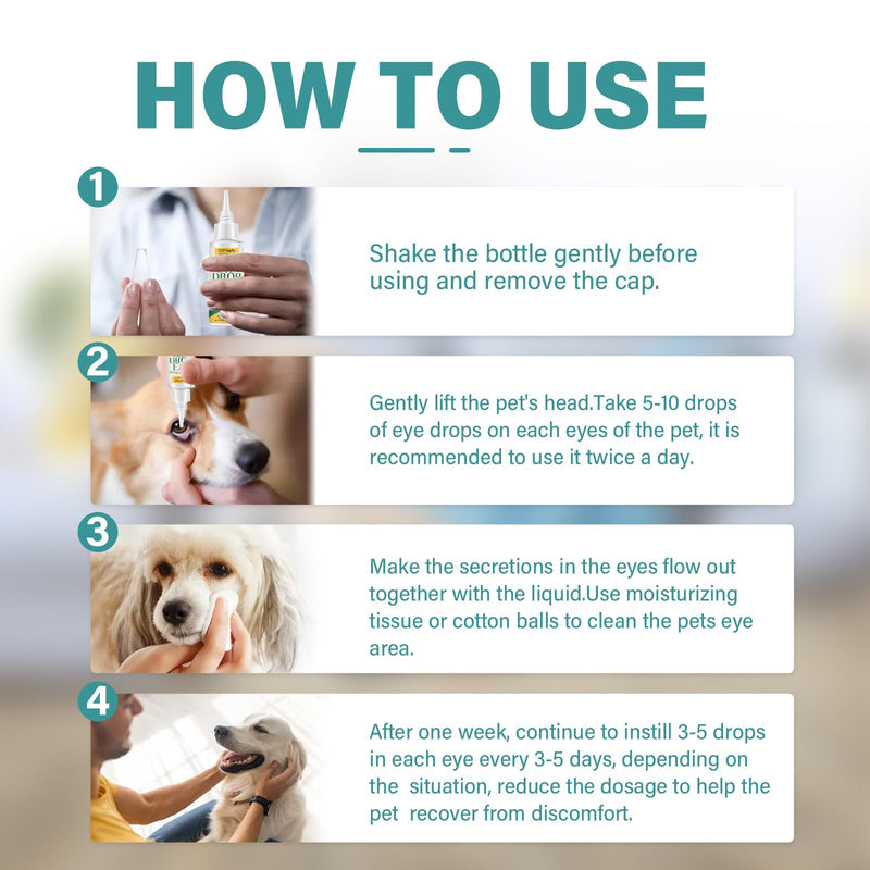 Cataract Drops for Dogs - Pet Gel Dog Eye Drops for Soothing Eye Discomfort, Reducing Tear Stains, and Supporting Eye Health, Gentle Formula for All Animals (2 X 20 ml)