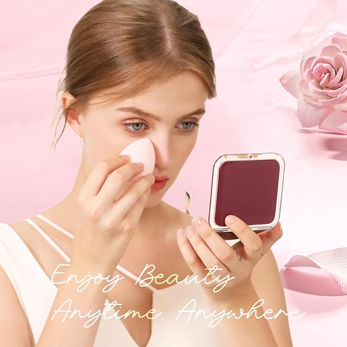 Magnifying Mirror Compact Mirror Snowflake Elegant Compact Pocket Mini Makeup Mirror Double Sided 1x/15x Magnification Cosmetic Mirror Handheld Portable for Travel and Handbags Purple - NewNest Australia