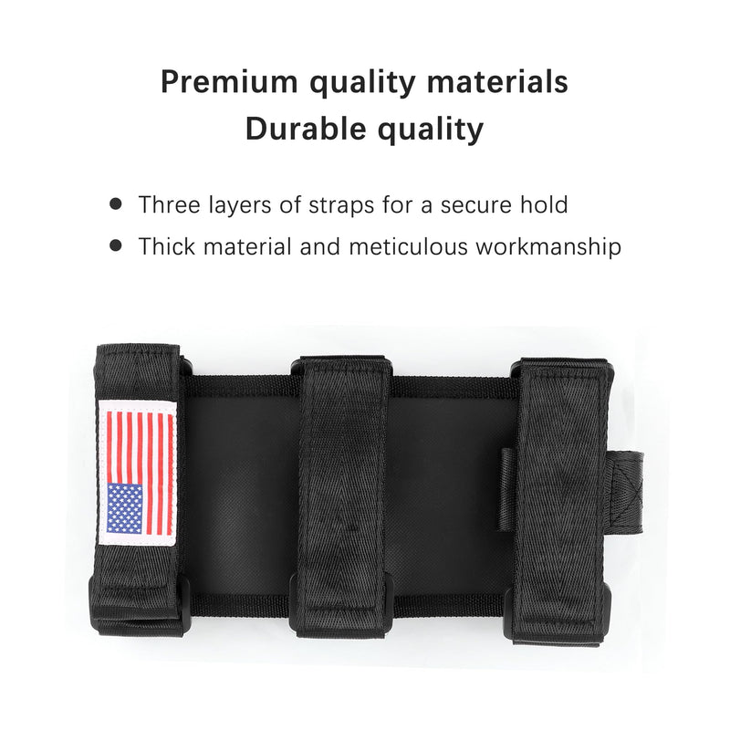 Roll Bar Car Fire Extinguisher Mount with American Flag,Fire Extinguisher Holder with Adjustable Straps for Fixing,Universal Car Accessories Fire Extinguisher Mount for Vehicle