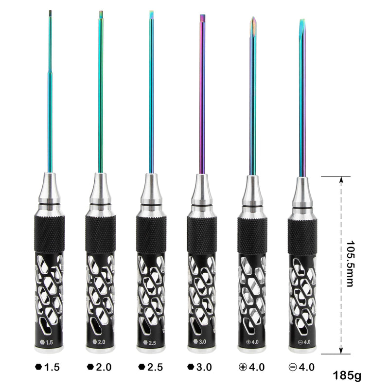 MEUS RACING RC Hex Screwdriver Phillips Screwdriver Slotted Screwdriver Tool Set for 1/6 1/8 1/10 SCX6 SCX10 TRX4 RC Crawler Car (Type D) Type D