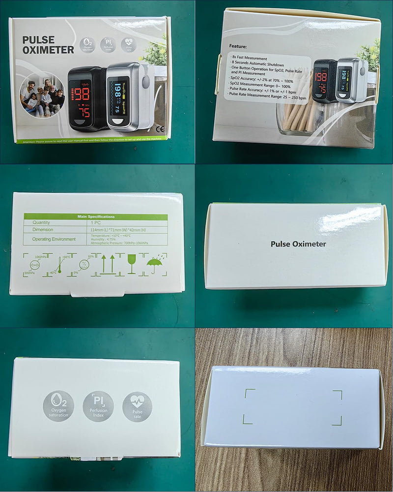 Fingertip Pulse Oximeter- HOLFENRY Mini Oximeter Oxygen Saturation Monitor for SpO2/Heart Rate/PI, Oxygen Monitor Fingertip 02 Pulse Oximeter Finger, Gray