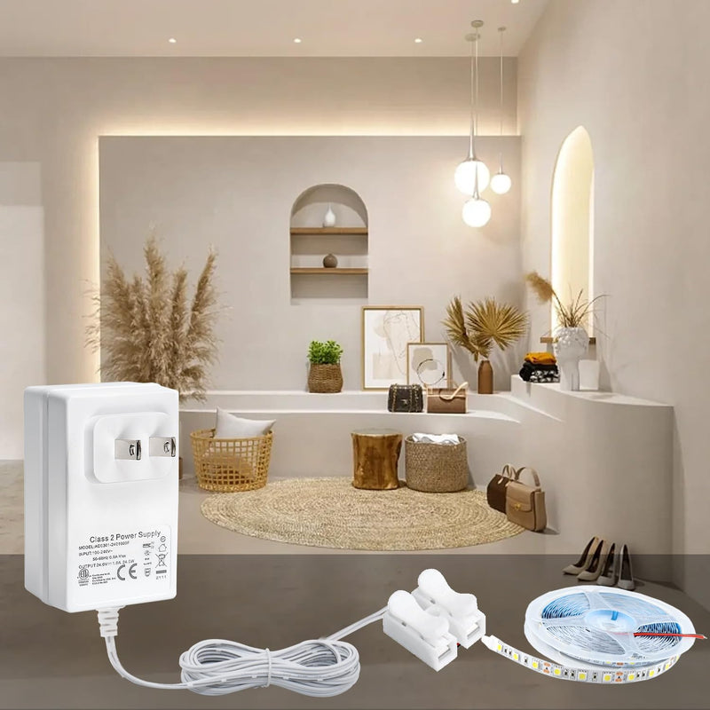 24 Volt Doorbell Transformer 110V/120V AC to DC 24V Adapter Compatible with LED Strip Lig 24V/1A