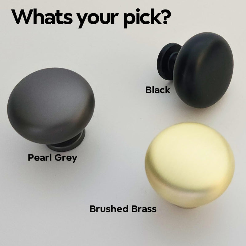 CAYBO 10 Pack Brushed Brass Round Cabinet Knobs 1.13 inch / 28.6mm (Diameter) for Kitchen Cupboard,Bathroom Dresser. Cabinet Hardware Knobs Made from Durable Zinc Alloy 10 Pack 1.13"/28.6mm