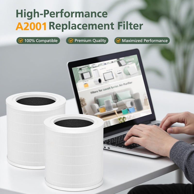 A2001 Replacement Filter Compatible with A2001 Air Purifier White-Basic Filter
