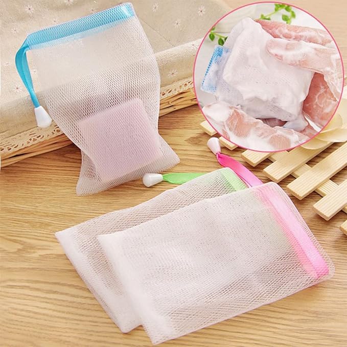 10 Pack Random Color Soap Net for Soap Nets Wash Face Exfoliating Soap Bag Mesh - NewNest Australia