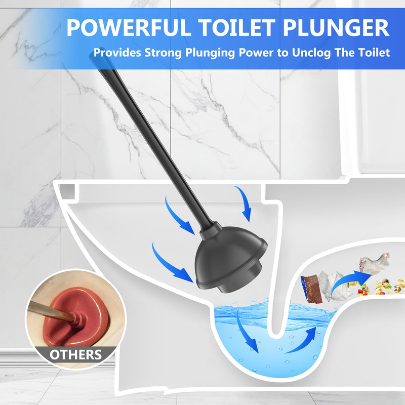 Toilet Plunger with Holder, Plunger with Unique Holder, Plungers for Bathroom with Holder, Toilet Plunger Heavy Duty (1, Black) 1 - NewNest Australia
