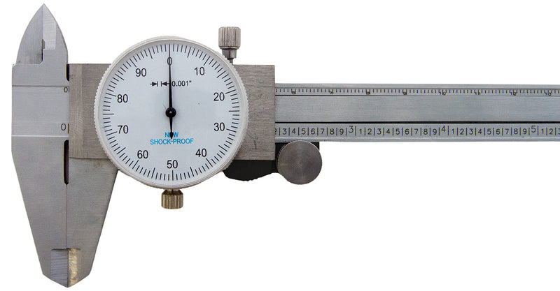 Utility Dial Caliper - 6 Inch with 0.001" Precision, Stainless Steel, Shockproof by Science Purchase