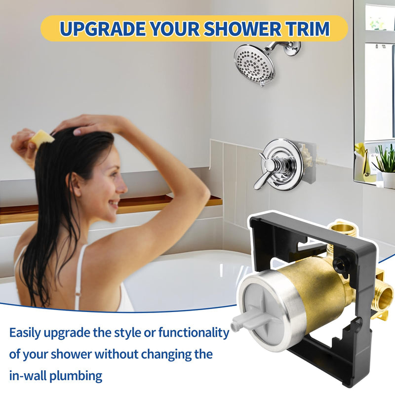 R10000-UNBXHF Shower Valve Body for Delta MultiChoice Universal Tub and Shower Trim Kits, Fits 13, 14, 17, and 17T Series Single-Function or Dual-Function Trim, Rough-In Valve (No Stops)
