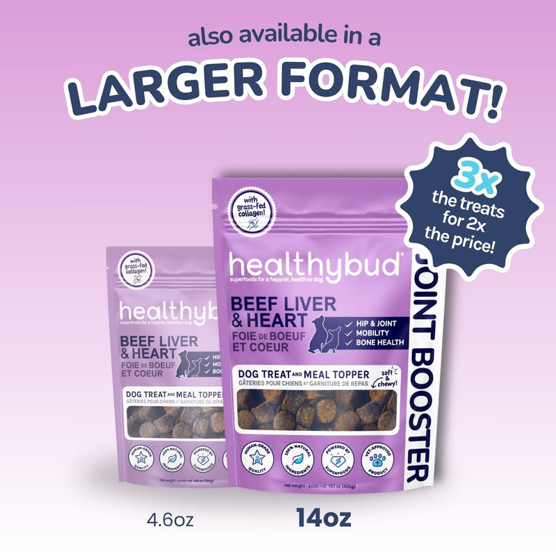 healthybud Hip and Joint Dog Treats - Glucosamine Soft Beef Liver Bites for Senior Dogs, Arthritis Support 14.1oz 14.1 Ounce (Pack of 1) - PawsPlanet Australia