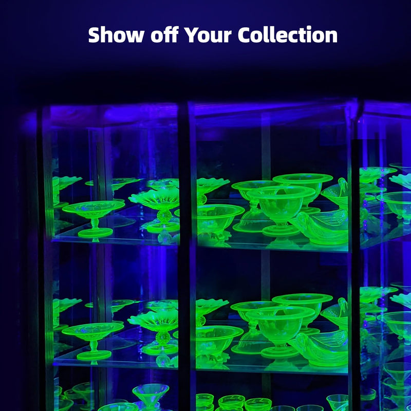 Battery Powered Black Light, Rechargeable Blacklight, Cordless 395nm Light Glow Party, Halloween, Body Painting, 2 Packs