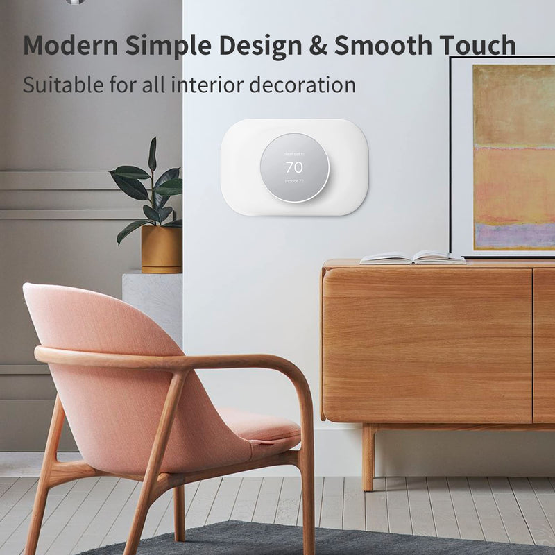 Petrichor Wall Plate Cover - Compatible with Google Nest Thermostat Accessory 2020 - Trim Kit, Easy Installation - Snow White