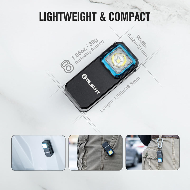 OLIGHT Oclip Rechargeable EDC Flashlight 300 Lumens Dual Sources Compact Pocket Clip Light, Convenient USB C Charging, Magnetic Flash Lights for Working, Cycling, Emergency, Signaling Tool(Black) Aluminum Black