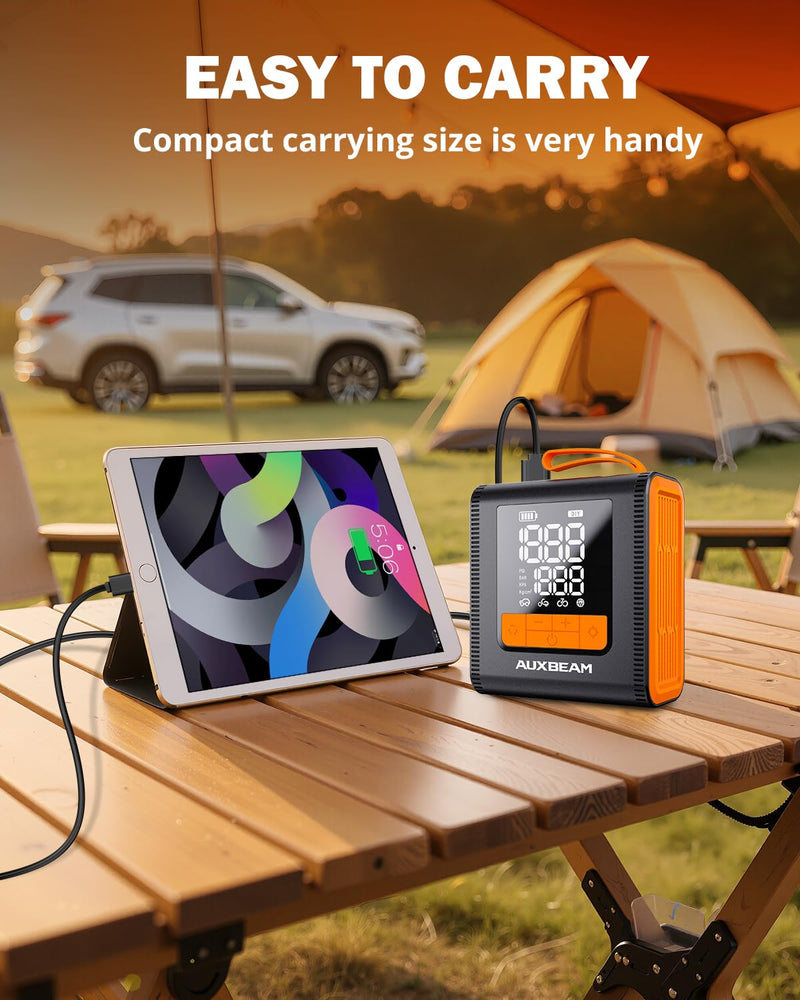 AUXBEAM H4 Series Tire Inflator Portable Air Compressor(Amber) Amber